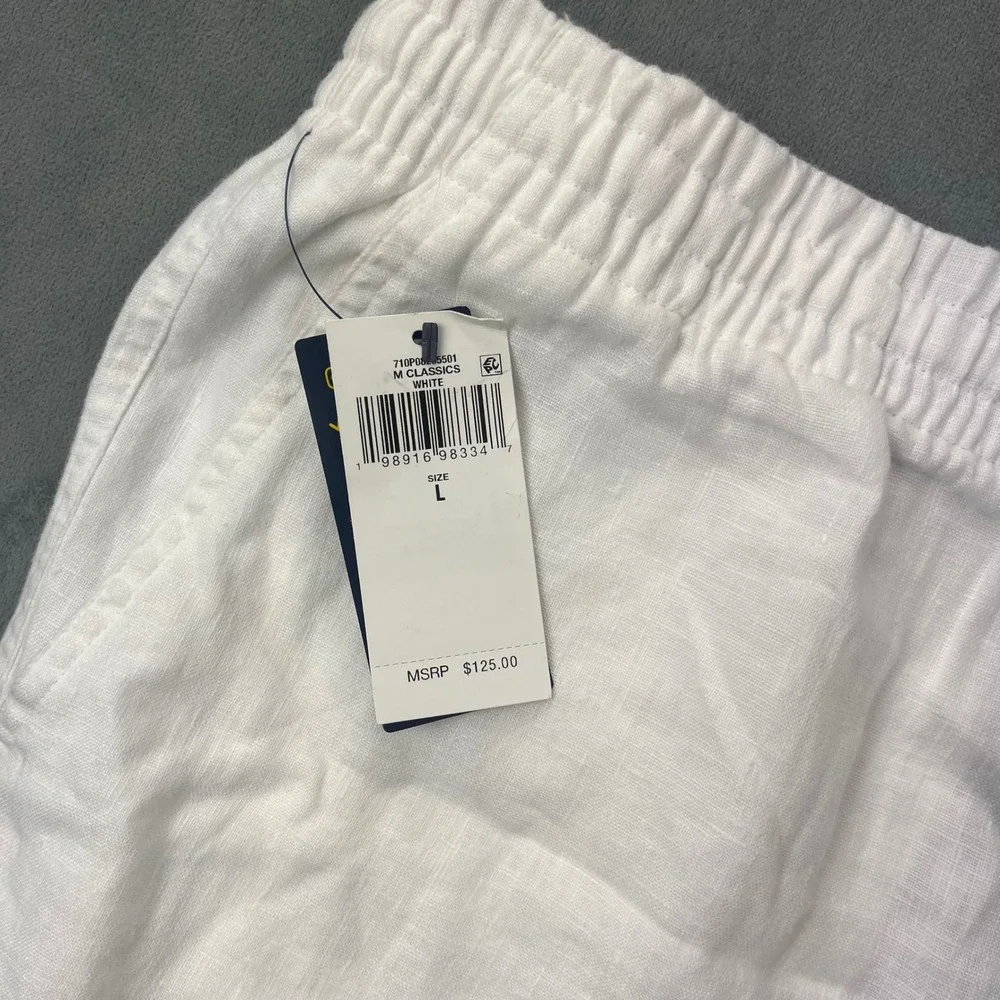 Polo Ralph Lauren Prepster Shorts L White 100% Linen Classic Fit 6
